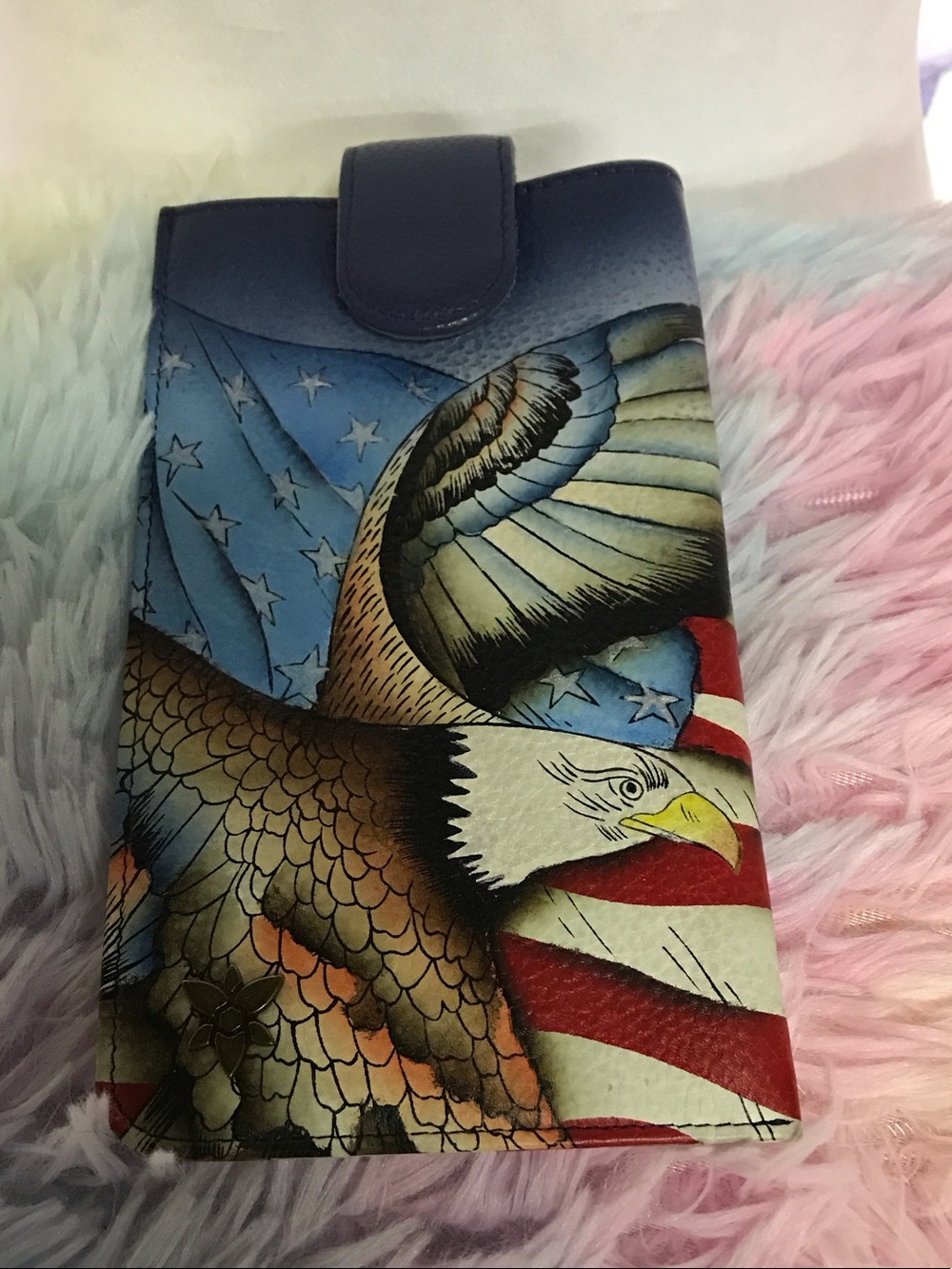 Anuschka Red White Blue Eagle Phone Wallet